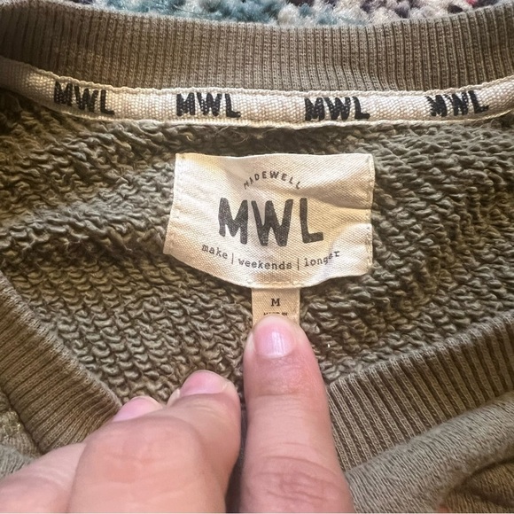 Madewell cropped sweatshirt olive green size M - Picture 3 of 8